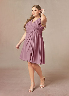 Azazie Theron Mother of the Bride Dresses Vintage Mauve A-Line V-Neck Pleated Chiffon Dress image8