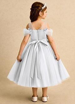 Azazie Juni Robe Demoiselle D'honneur Fillette Robe Princesse en Tulle Plissée Blanc image2