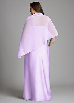 Azazie Jaleesa Robes de demoiselle d'honneur Robe Fourreau en Satin extensible Col haut Lilas image12
