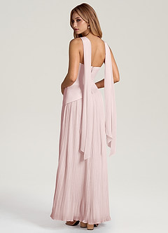 Azazie Tierney Bridesmaid Dresses Blushing Pink A-Line Strapless Chiffon Convertible Dress image4