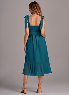 Azazie Deb Abiti da Damigella Abito Convertibile A-Line in Chiffon Con Tasche Blu Inchiostro image6