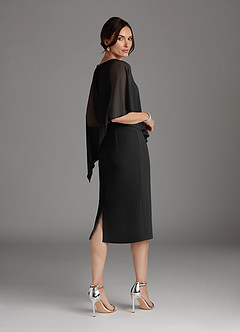 Azazie Sparrow Abiti per la Madre della Sposa Abito Tubino in Chiffon Lustrini Nero image3