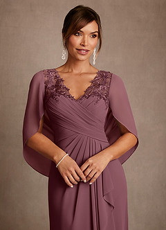 Azazie Santa Clara Mother of the Bride Dresses Sangria A-Line Lace Dress image5