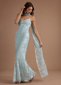 Maxi jurk Yulia Mistblauw image9