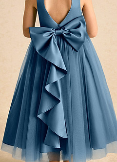 Azazie Solia Flower Girl Dresses Bermuda Ball-Gown Bow Tulle Dress image7