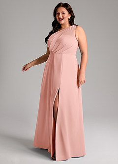 Azazie Phaedra Bridesmaid Dresses Rosette A-Line One Shoulder Chiffon Dress image6