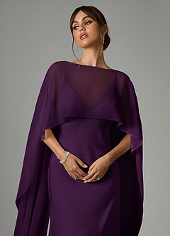 Azazie Stefania Robes de demoiselle d'honneur Robe Trapèze en Satin extensible Grain De Raisin image5