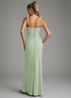 Azazie Asa Bridesmaid Dresses Dusty Sage Sheath Corset Chiffon Dress image2