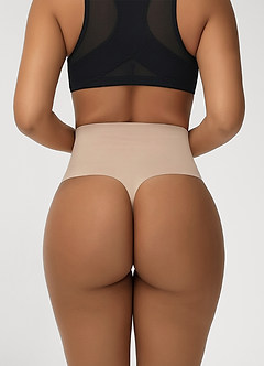 front Tangas sin costuras de talle alto con control de abdomen