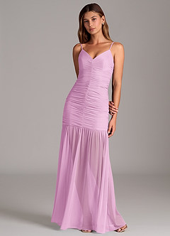 Azazie Aimie Robes de demoiselle d'honneur Robe Sirène en Maille Rose Bonbon image4