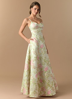 Raquel Blush Floral Green Maxi Dress image3