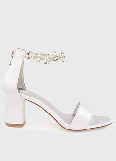 Crystal Ankle Strap Block Heel Sandals