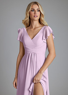 Azazie Omari Bridesmaid Dresses Frosted Lilac A-Line Chiffon Dress image5