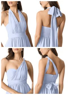 Azazie Olani Bridesmaid Dresses Ice A-Line Off the Shoulder Chiffon Convertible Dress image2