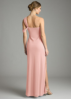 Azazie Tati Probar vestidos en casa Vestido de Borgoña de Malla de Corte Recto con Vestidos sin tirantes image5