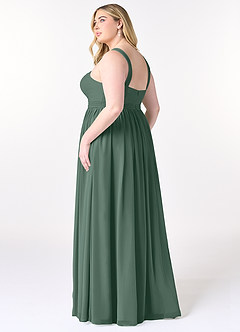 Azazie Elvira Bridesmaid Dresses Sea Moss A-Line Pleated Chiffon Dress image10