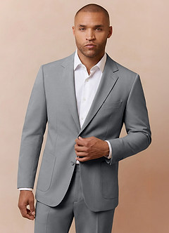 front Owen Grey Lightweight Tailored Suit Jacket