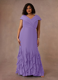Azazie Bailora Abiti per la Madre della Sposa Abito Sirena in Chiffon Increspato Tahiti image6