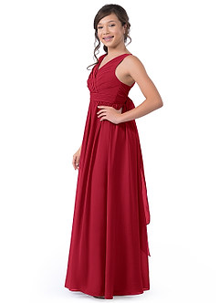 Azazie Kora Vestido de Islas Bermudas de Gasa/ Chiffon de Acampanado con Plisado image3