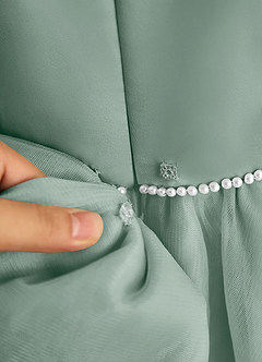 Azazie Lass Flower Girl Klänningar Klä A-Line i Tyll Rosett image7