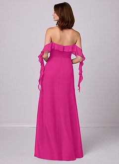 Barbie ♥ Azazie Bridesmaid Dresses Barbie Pink A-Line Off the Shoulder Chiffon Convertible Dress image6