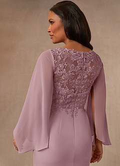 Azazie Perry Kleider für die Brautmutter Meerjungfrau-Linie V-Hals Spitze Chiffon Kleid Altrosa image4