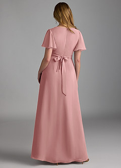 Azazie Zaniah Bridesmaid Dresses Dusty Rose A-Line Chiffon Dress image2