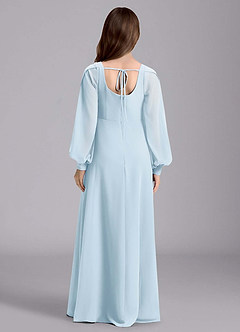 Azazie Bondi Junior Robe Trapèze en Mousseline de soie Blouson Bleu Ciel image2