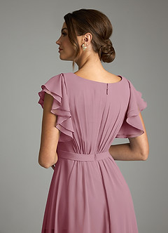 Azazie Daphne Modest Bridesmaid Dresses A-Line Ruffled Chiffon Floor-Length Dress image6