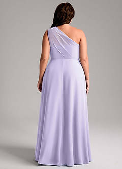 Azazie Phaedra Bridesmaid Dresses Lilac A-Line One Shoulder Chiffon Dress image2