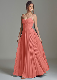 Azazie Catie Bridesmaid Dresses Salmon Pink A-Line Sweetheart Neckline Chiffon Dress image5