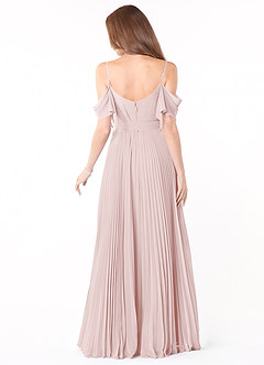 Azazie Lyney Bridesmaid Dresses Blushing Pink A-Line Off the Shoulder Chiffon Dress image2