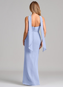 Azazie Calandra 신부 들러리 드레스 쉬스 주름진 쉬폰 바닥 길이 드레스 image2