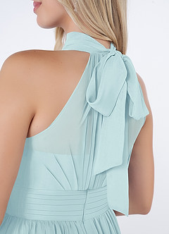 Azazie Iman Bridesmaid Dresses Sea Glass A-Line A-Line Ruched Chiffon Dress image7