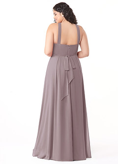 Azazie Dixie Bridesmaid Dresses Dusk A-Line Halter Pleated Chiffon Dress image10