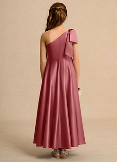 Azazie Guppy Junior Formal Flower Girl Klänningar Klä A-Line i Matt satäng Ena axeln image2