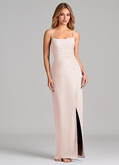 Azazie Calandra Suknie dla druhen Osłona Pofałdowany Szyfon Do ziemi Sukienka image5