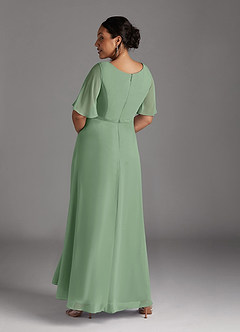 Azazie Tricia Mother of the Bride Dresses Matcha A-Line V-Neck Pleated Chiffon Dress image11