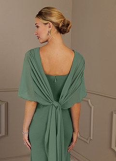 Azazie Dion Mother of the Bride Dresses Eucalyptus Sheath Scoop Stretch Crepe Dress image7