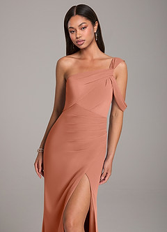 Azazie Wynter Bridesmaid Dresses MAI TAI Sheath Off the Shoulder Chiffon Dress image7