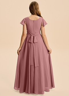 Azazie Cady Junior Desert Rose A-Line Pleated Chiffon Dress image2