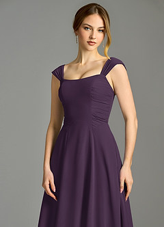 Azazie Oasis Bridesmaid Dresses Plum A-Line with Pockets Chiffon Dress image3