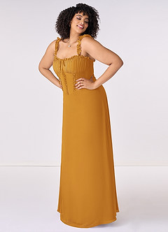 Barbie ♥ Azazie Bridesmaid Dresses Butterscotch A-Line Sweetheart Neckline Chiffon Dress image8