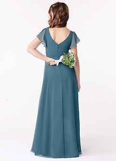 Azazie Omari Junior Bermuda A-Line Ruched Chiffon Dress image2