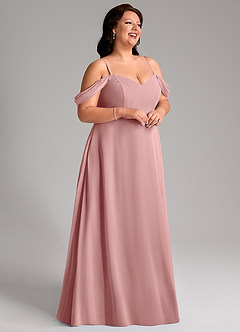 Azazie Marley Bridesmaid Dresses Dusty Rose A-Line Off the Shoulder Chiffon Convertible Dress image15