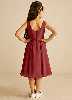 Azazie Ari Flower Girl Dresses Rust A-Line Sleeveless Chiffon Dress image6