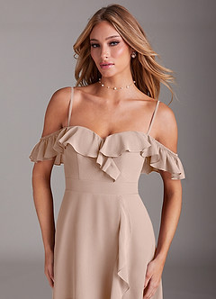 Azazie Lyra Bridesmaid Dresses English Rose A-Line Chiffon Convertible Dress image9