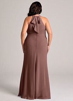 Azazie Doretta Bridesmaid Dresses Espresso Mermaid Pleated Chiffon Dress image7