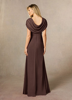 Azazie Mary vestidos de madre de la novia Vestido de Ganache de Gasa de Corte en A con Corte Lateral image6