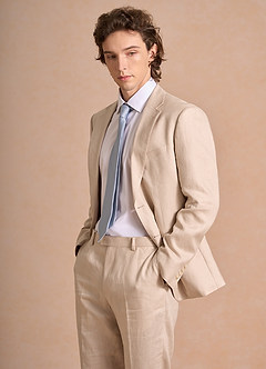 Harrison Tan 100% Linen Suit Jacket